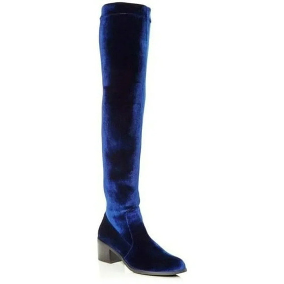 Sol Sana Women's Bianca Over-the-knee Boots Navy Velvet Size 39 EU (MSRP $180) - Picture 1 of 12
